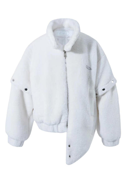 UpdateNN NORTH NODE Detachable Sleeve Fur Coat Convertible Vest