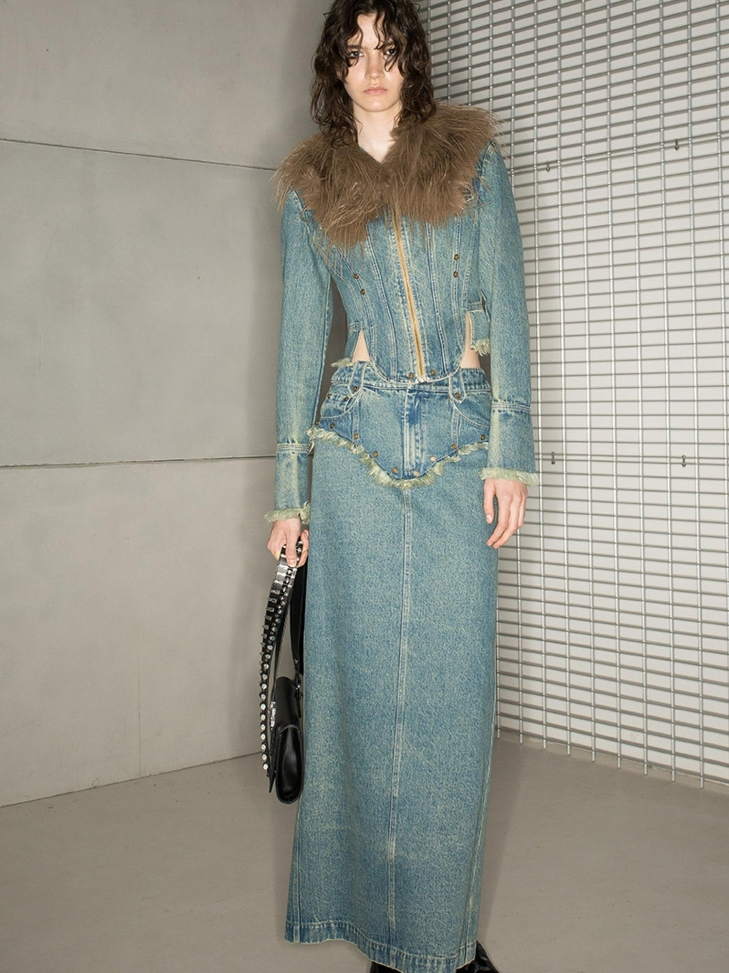 NN NORTH NODE Distressed Frayed Denim Set 2024 Ss