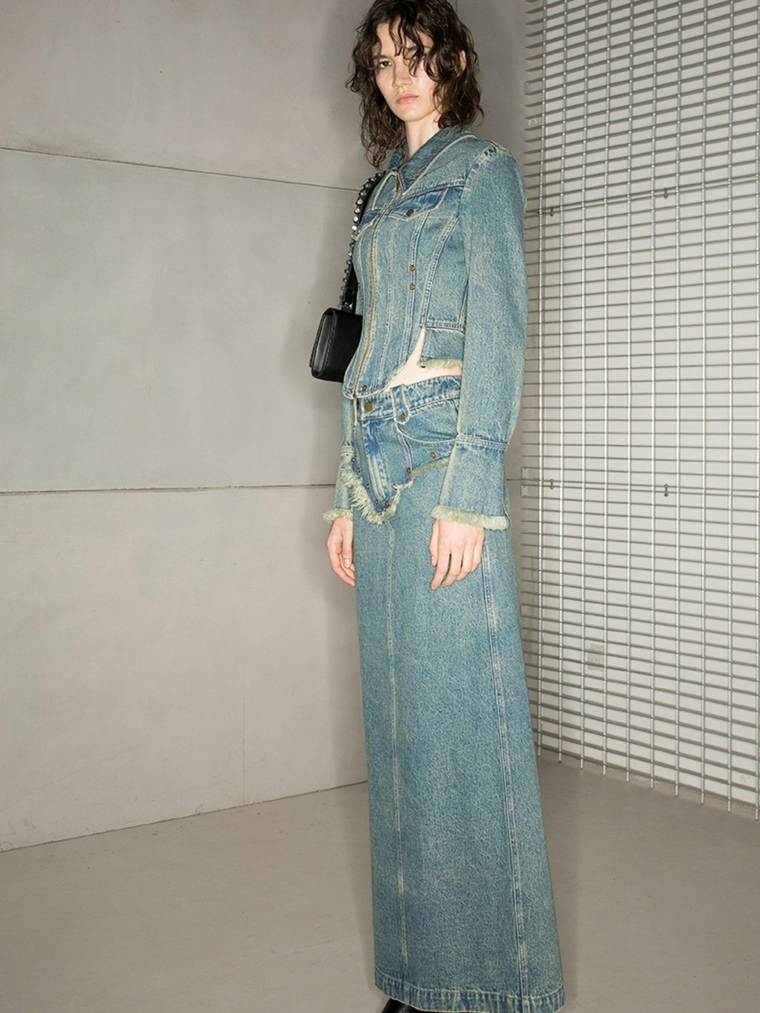 NN NORTH NODE Distressed Frayed Denim Set 2024 Ss