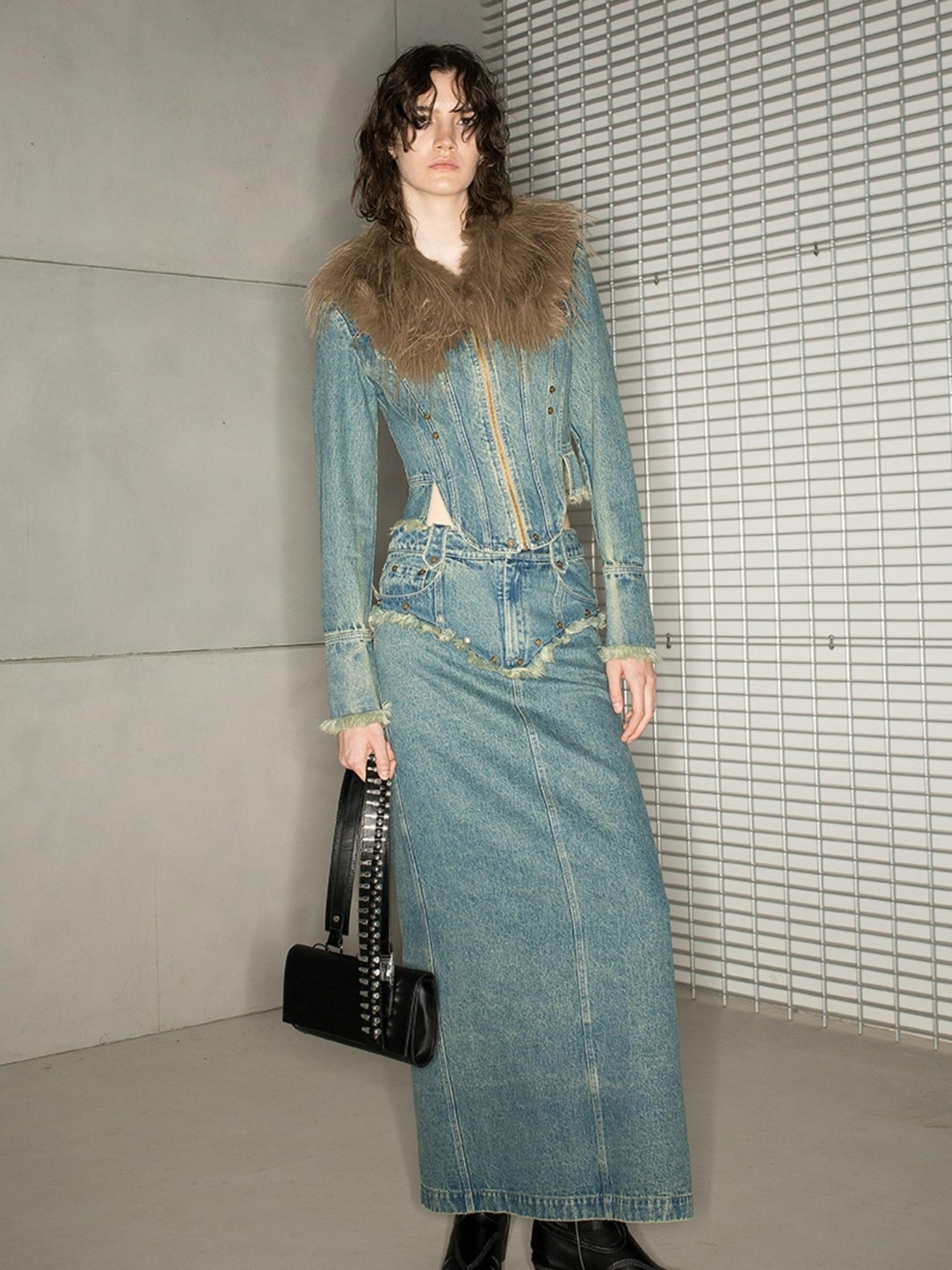 NN NORTH NODE Distressed Frayed Denim Set 2024 Ss