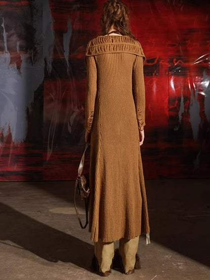 UpdateNN NORTH NODE Distressed Knit Cardigan With Laddered Details