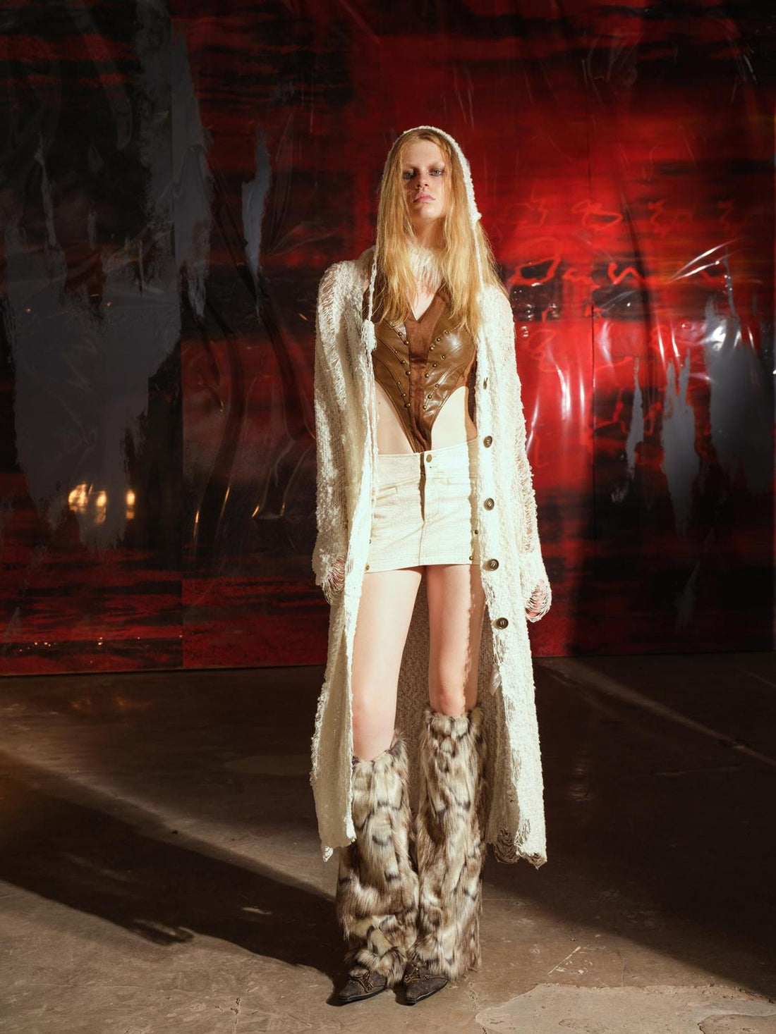 UpdateNN NORTH NODE Distressed Knit Cardigan With Thermal Consideration