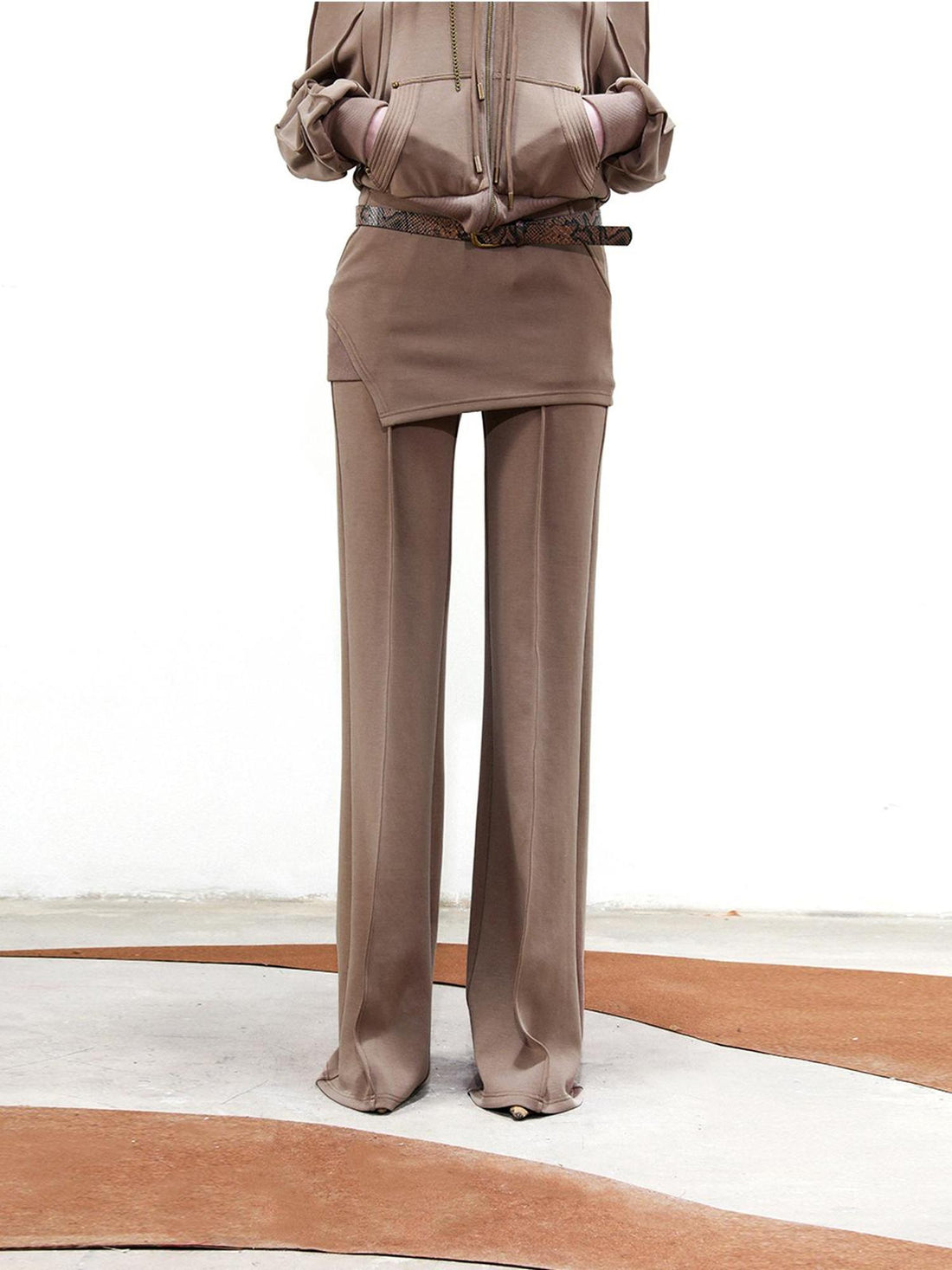 UpdateNN NORTH NODE Draped Layer Skirt Pants With Asymmetrical Apron