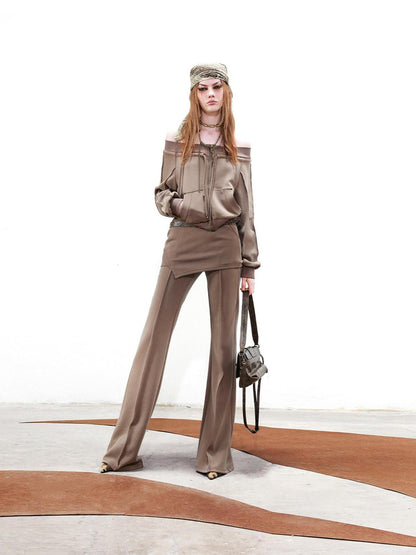 UpdateNN NORTH NODE Draped Layer Skirt Pants With Asymmetrical Apron