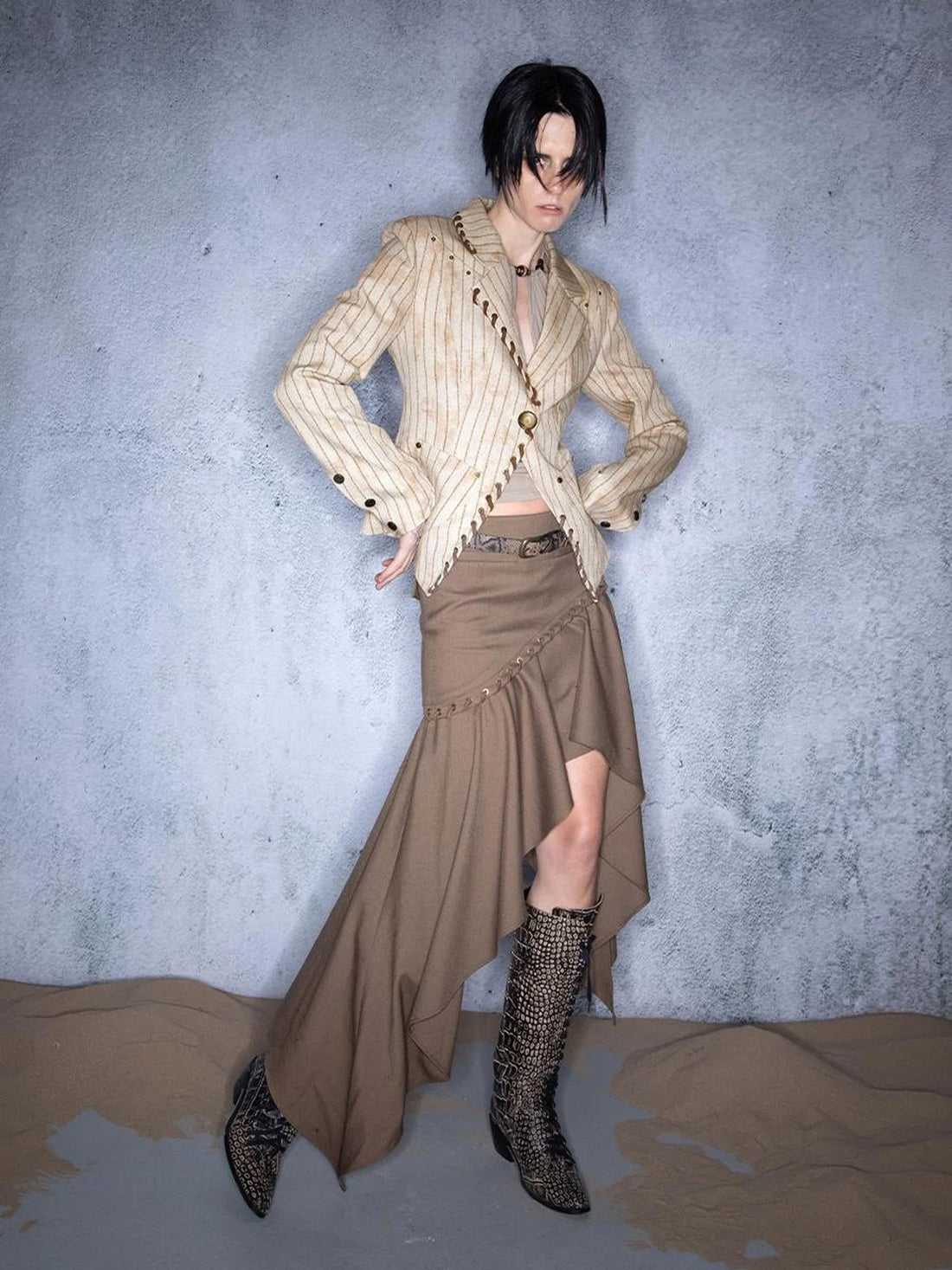 Emberglow Dawn Nomadic Tassel Tie Tailored Blazer
