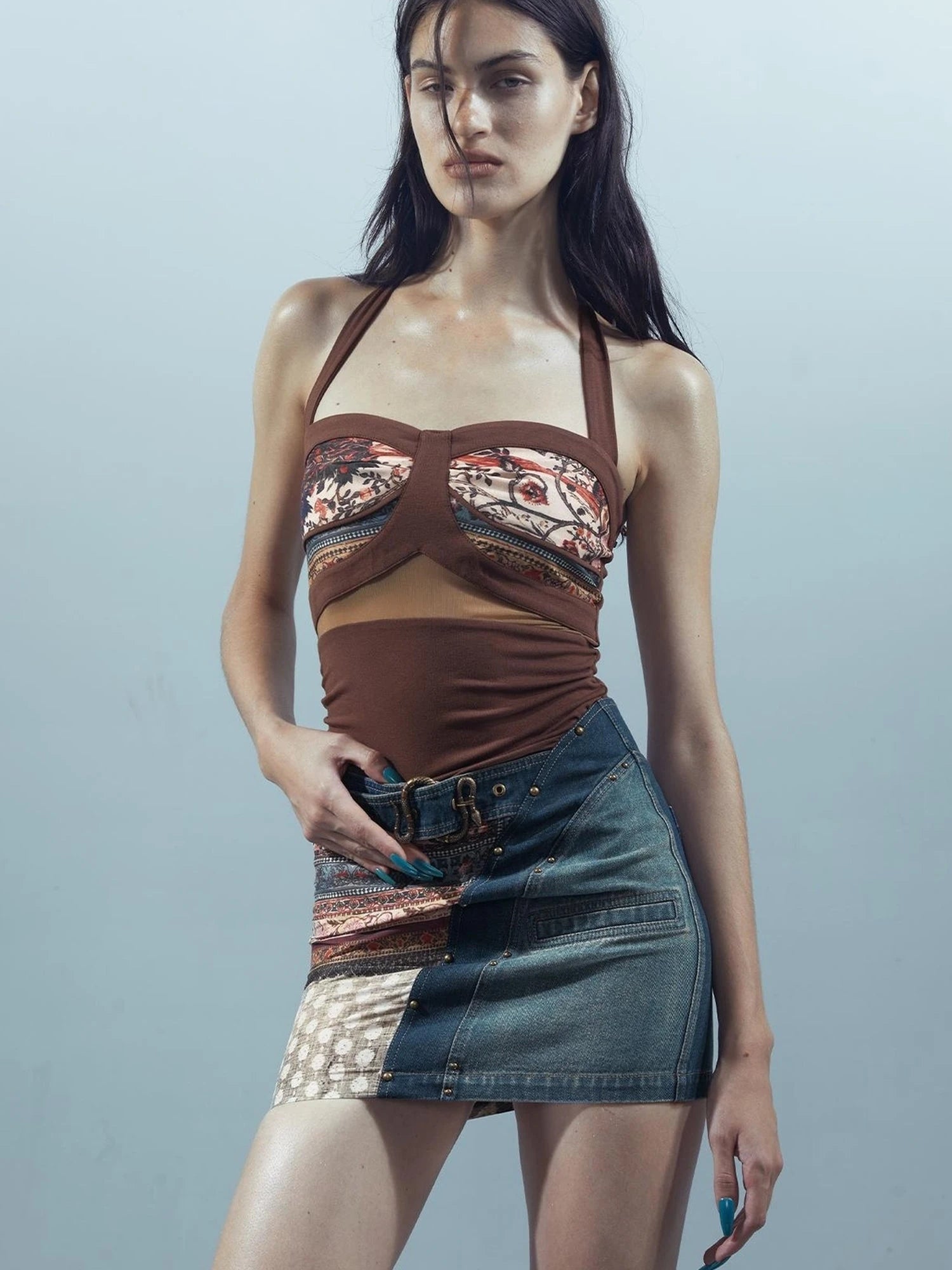 Ethereal Threads Illusion Neckline Gown