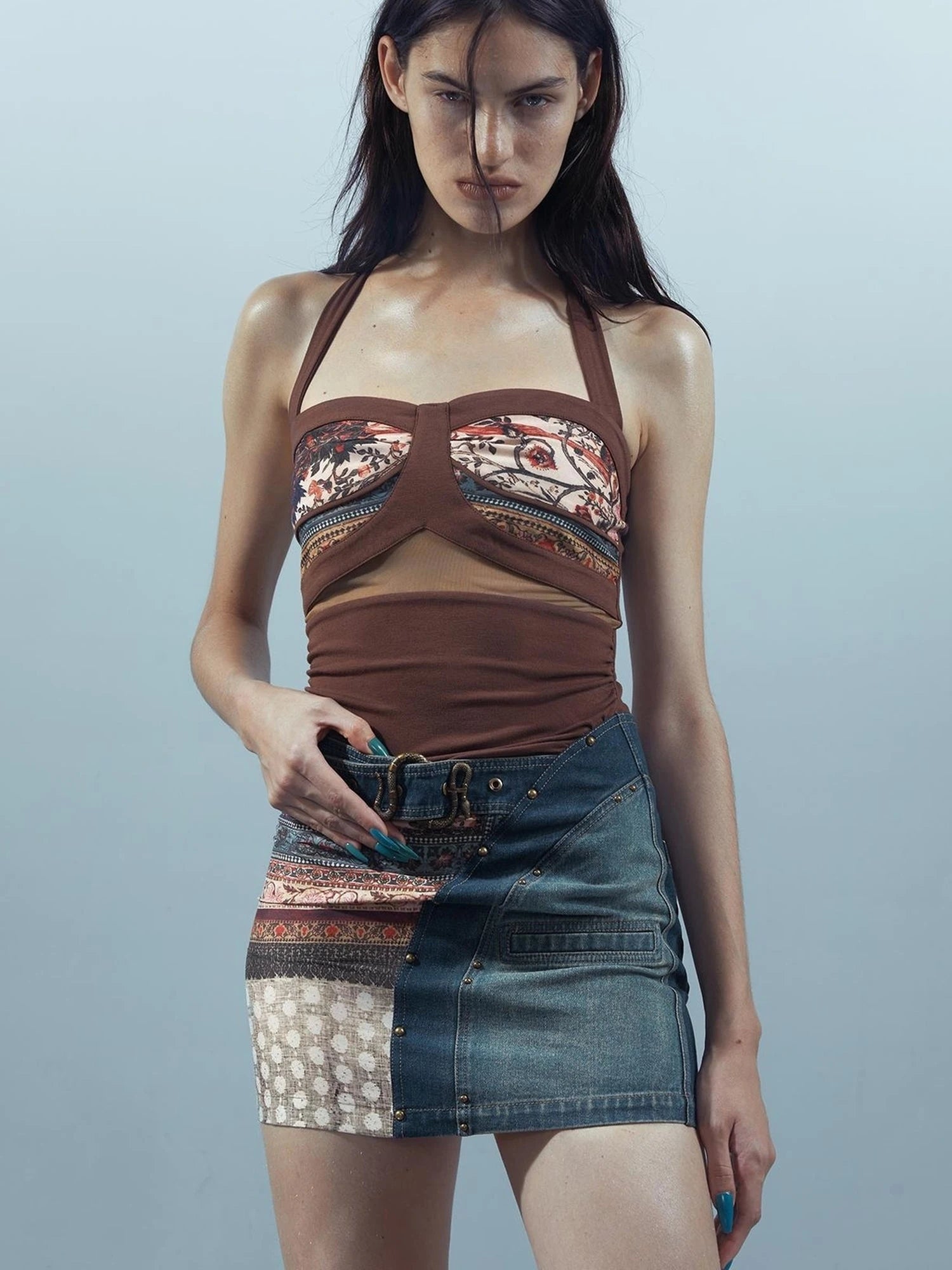 Ethereal Threads Illusion Neckline Gown