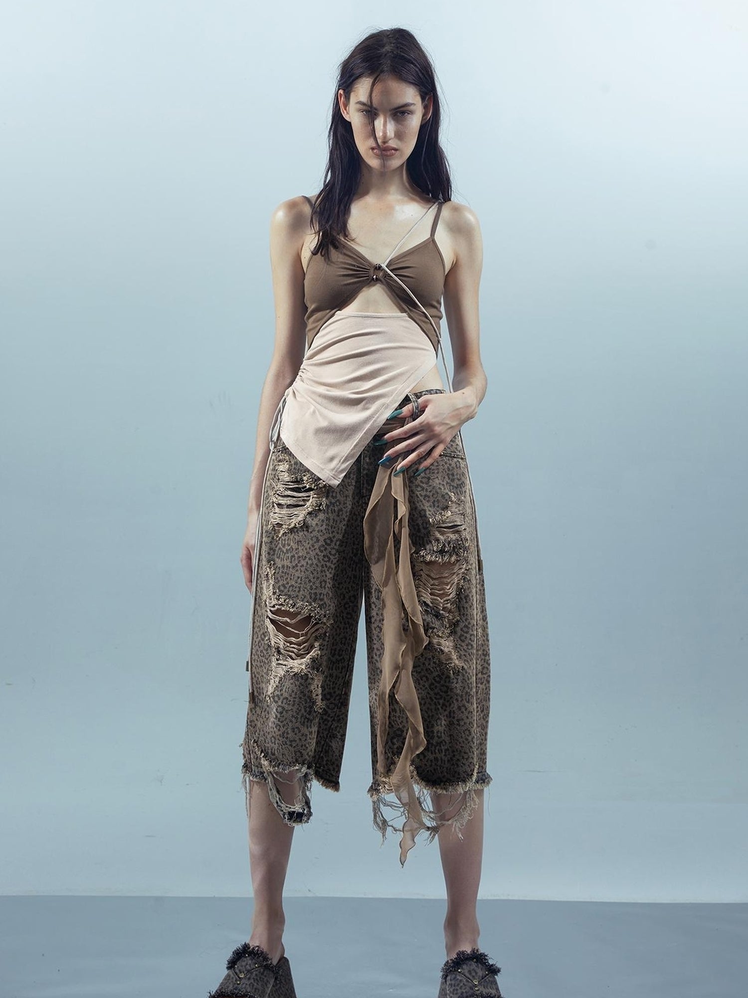 UpdateNN NORTH NODE Ethereal Threads Woven Mirage Beaded Camisole