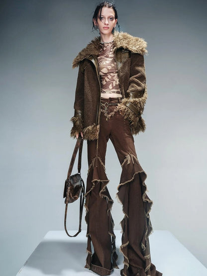 Faux Fur Lined Plush Padded Jacket