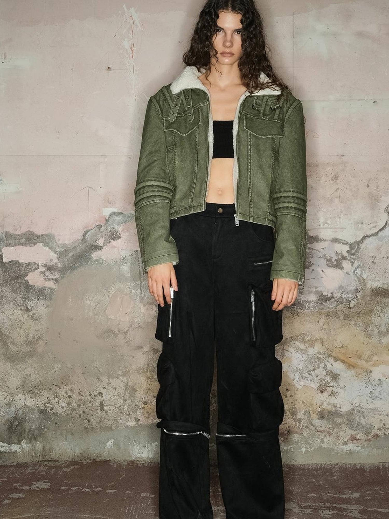 UpdateNN NORTH NODE Faux Fur Shearling Short Coat