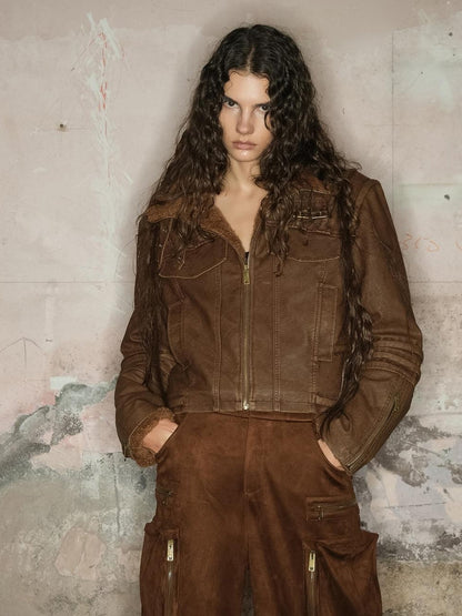 UpdateNN NORTH NODE Faux Fur Shearling Short Coat