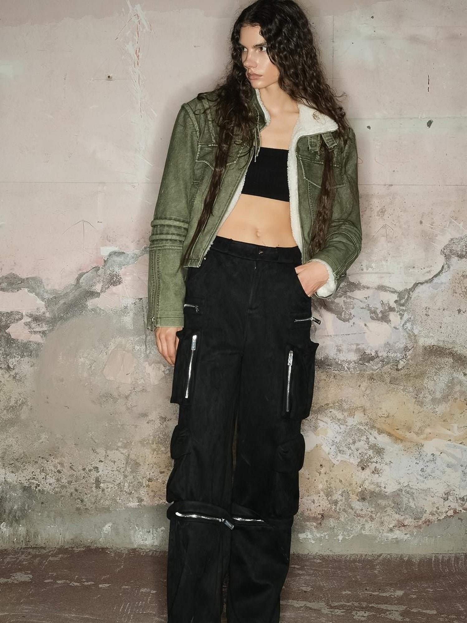 UpdateNN NORTH NODE Faux Fur Shearling Short Coat