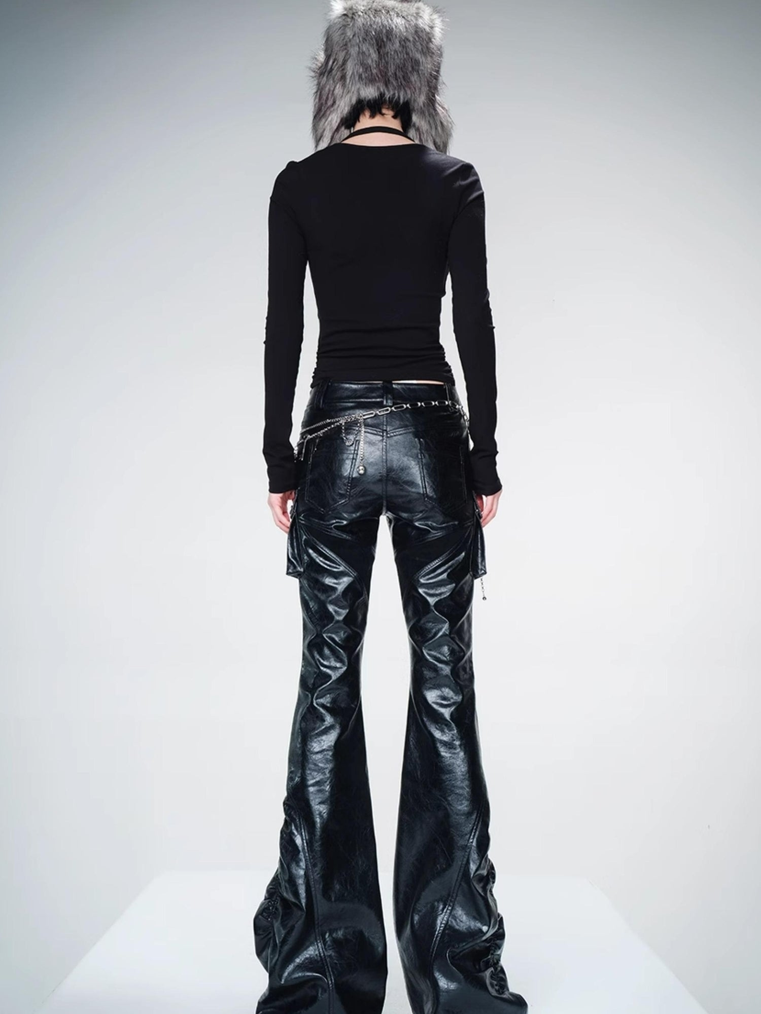 UpdateNN NORTH NODE Flat Arc Leather Paneled Knit Top