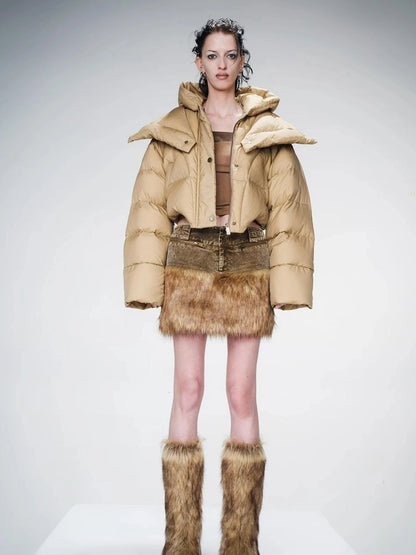 Faux Fur Leg Warmers with Adjustable Lacing