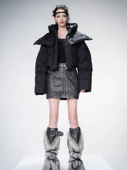 Faux Fur Leg Warmers with Adjustable Lacing