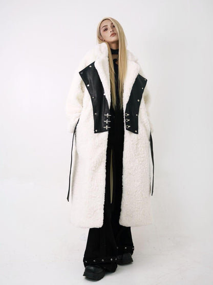 UpdateNN NORTH NODE Fuzzy Plush Robe Coat With Waist Tie