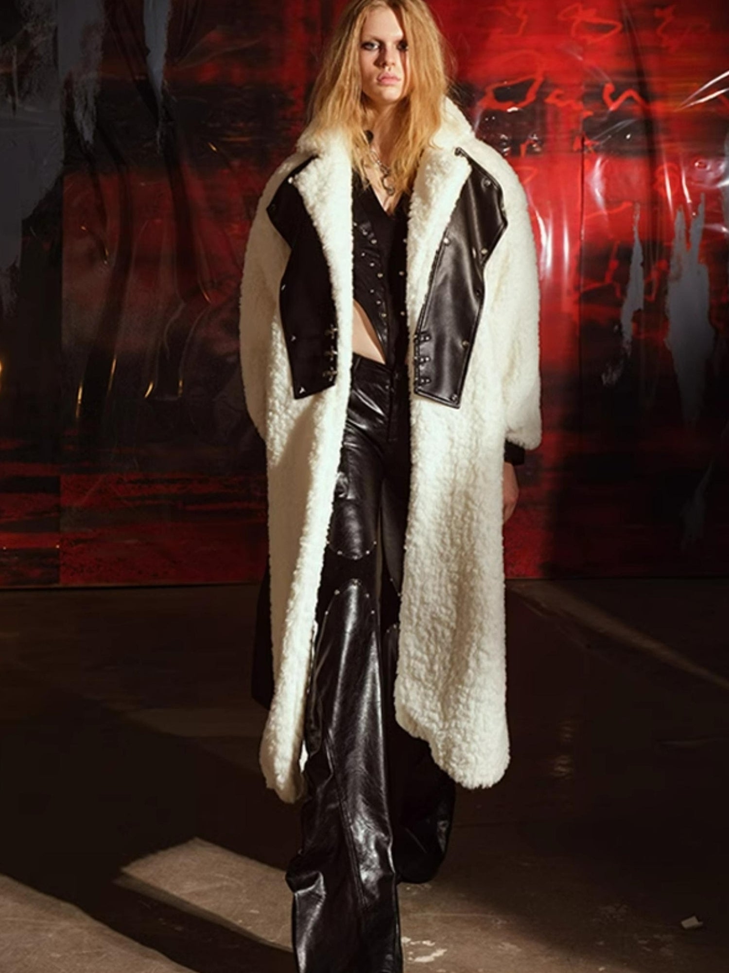 UpdateNN NORTH NODE Fuzzy Plush Robe Coat With Waist Tie