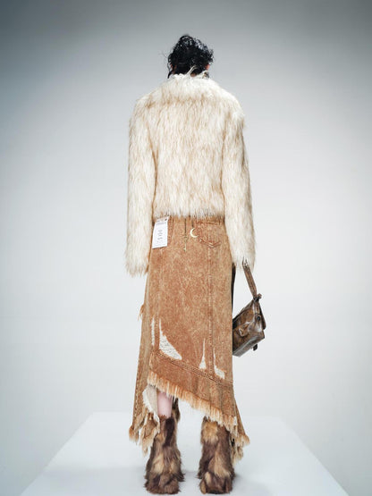 UpdateNN NORTH NODE Gradient Patch Fur Short Coat