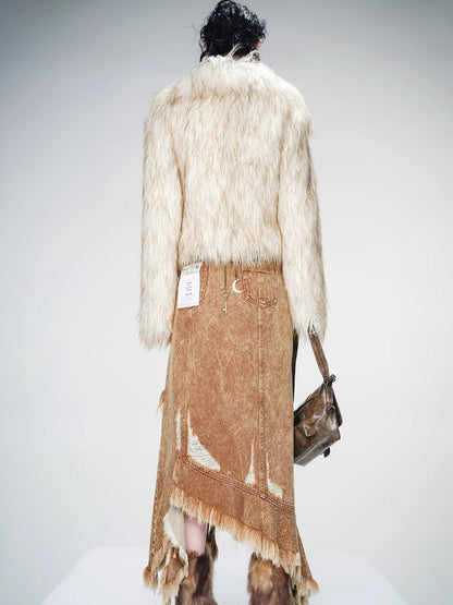 UpdateNN NORTH NODE Gradient Patch Fur Short Coat