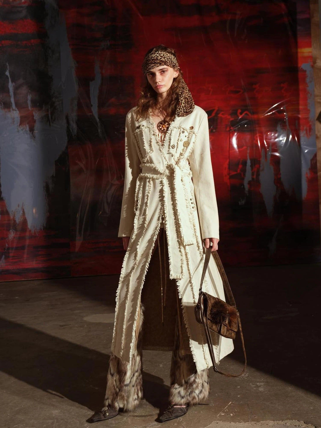 Heavyweight Raw Edge Patchwork Trench Coat