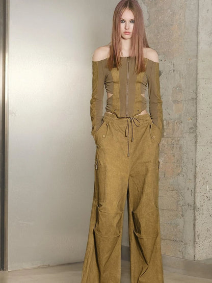 High Quality Drawstring Parachute Pants