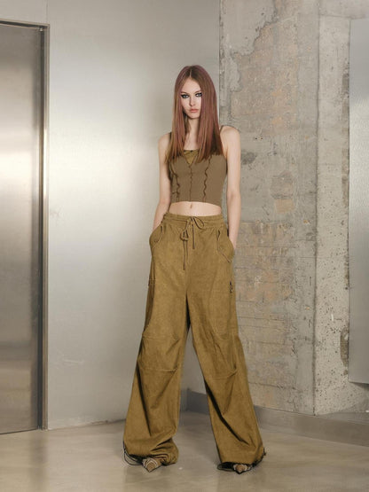 UpdateNN NORTH NODE High Quality Drawstring Parachute Pants