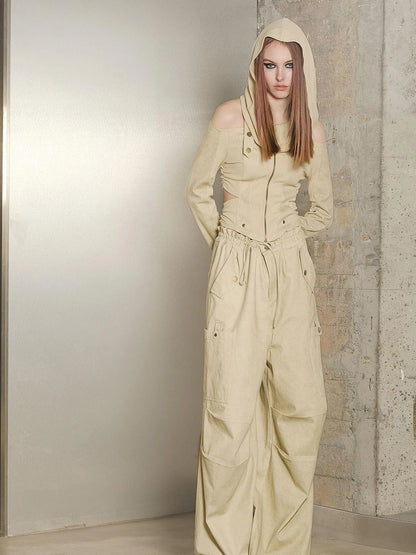 High Quality Drawstring Parachute Pants