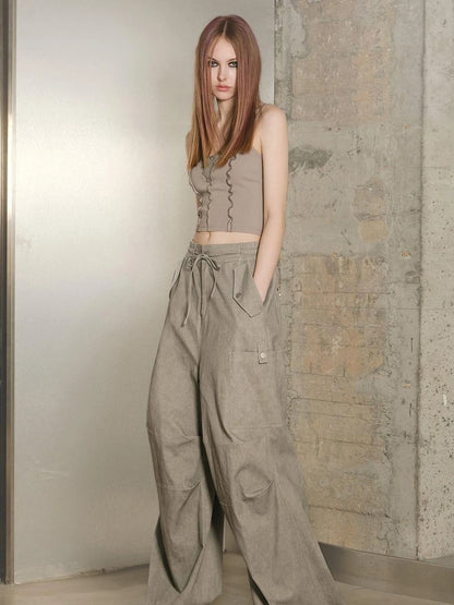 High Quality Drawstring Parachute Pants