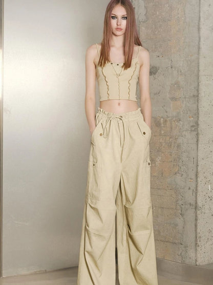 High Quality Drawstring Parachute Pants