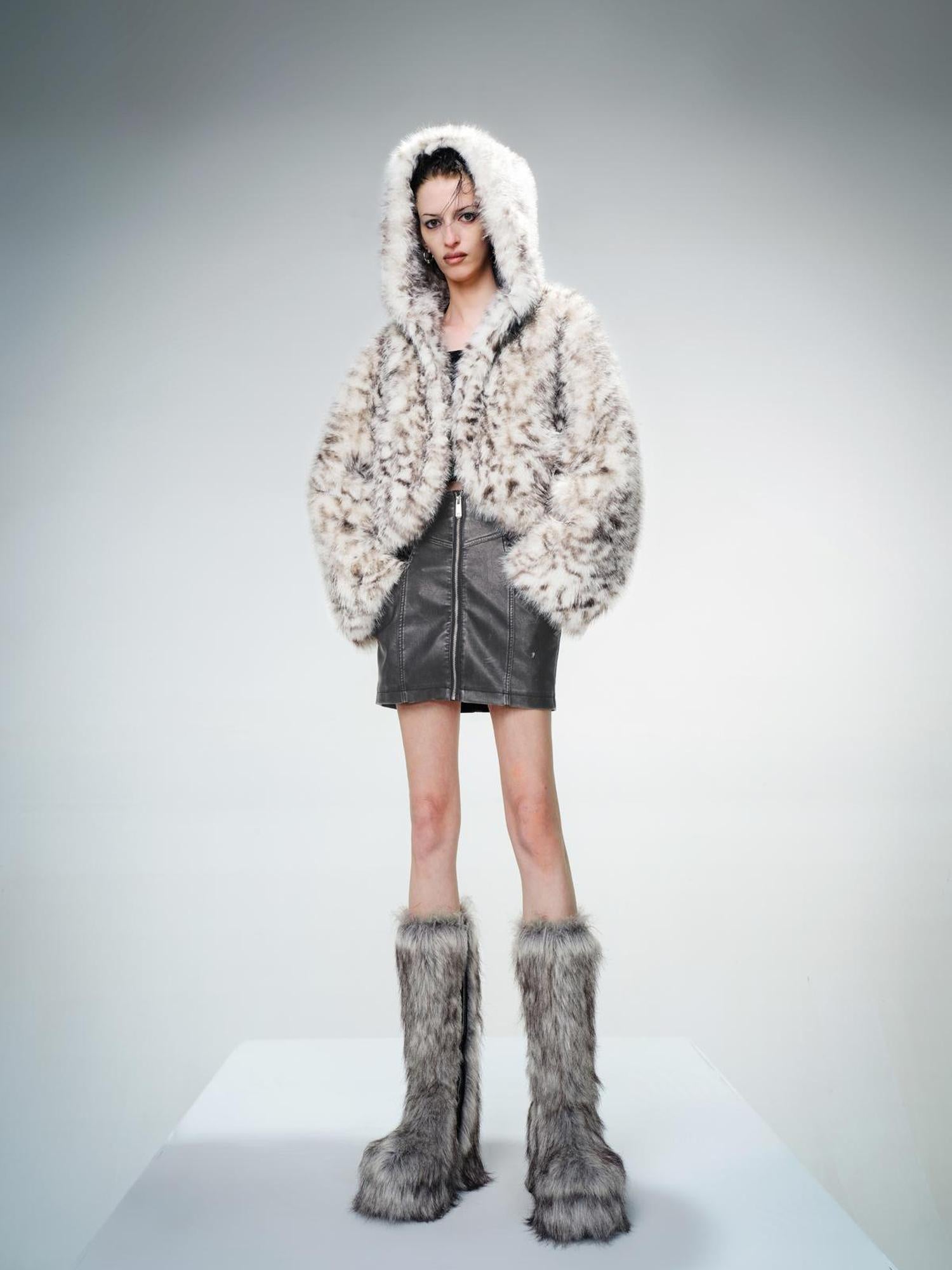 UpdateNN NORTH NODE Hooded Plush Fleece Jacket With Crystal Velvet Lining