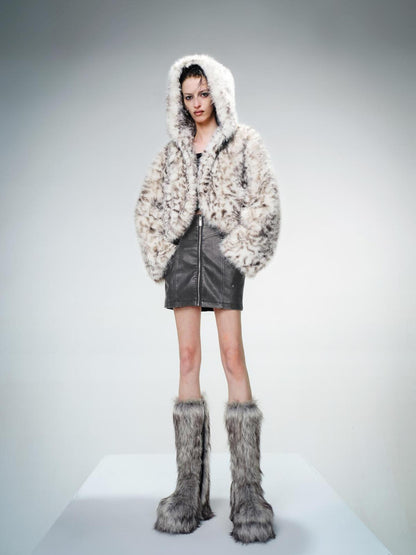 UpdateNN NORTH NODE Hooded Plush Fleece Jacket With Crystal Velvet Lining