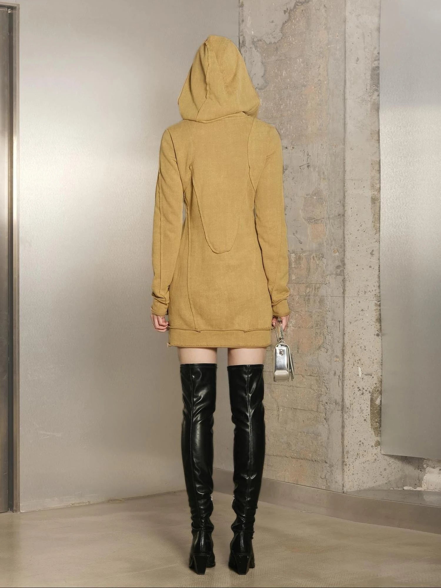 Hooded Sweater Dress With Astrology Print