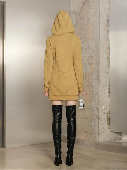 Hooded Sweater Dress With Astrology Print