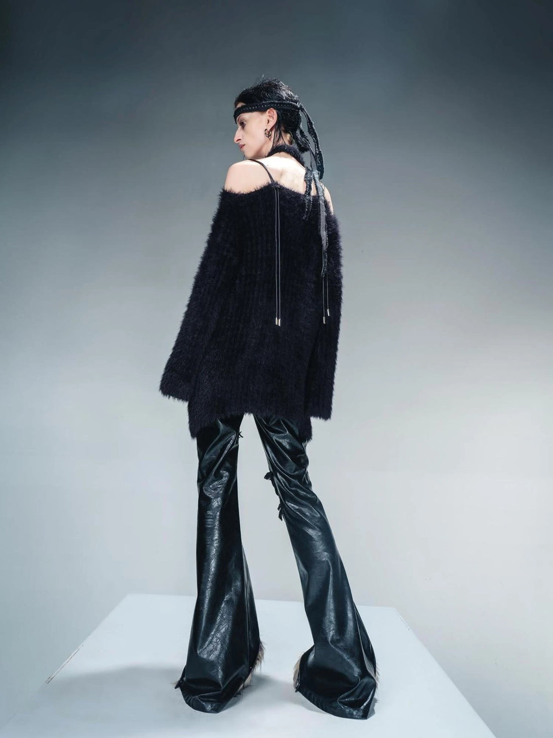 Imitation Mink Fur Irregular Knit Sweater
