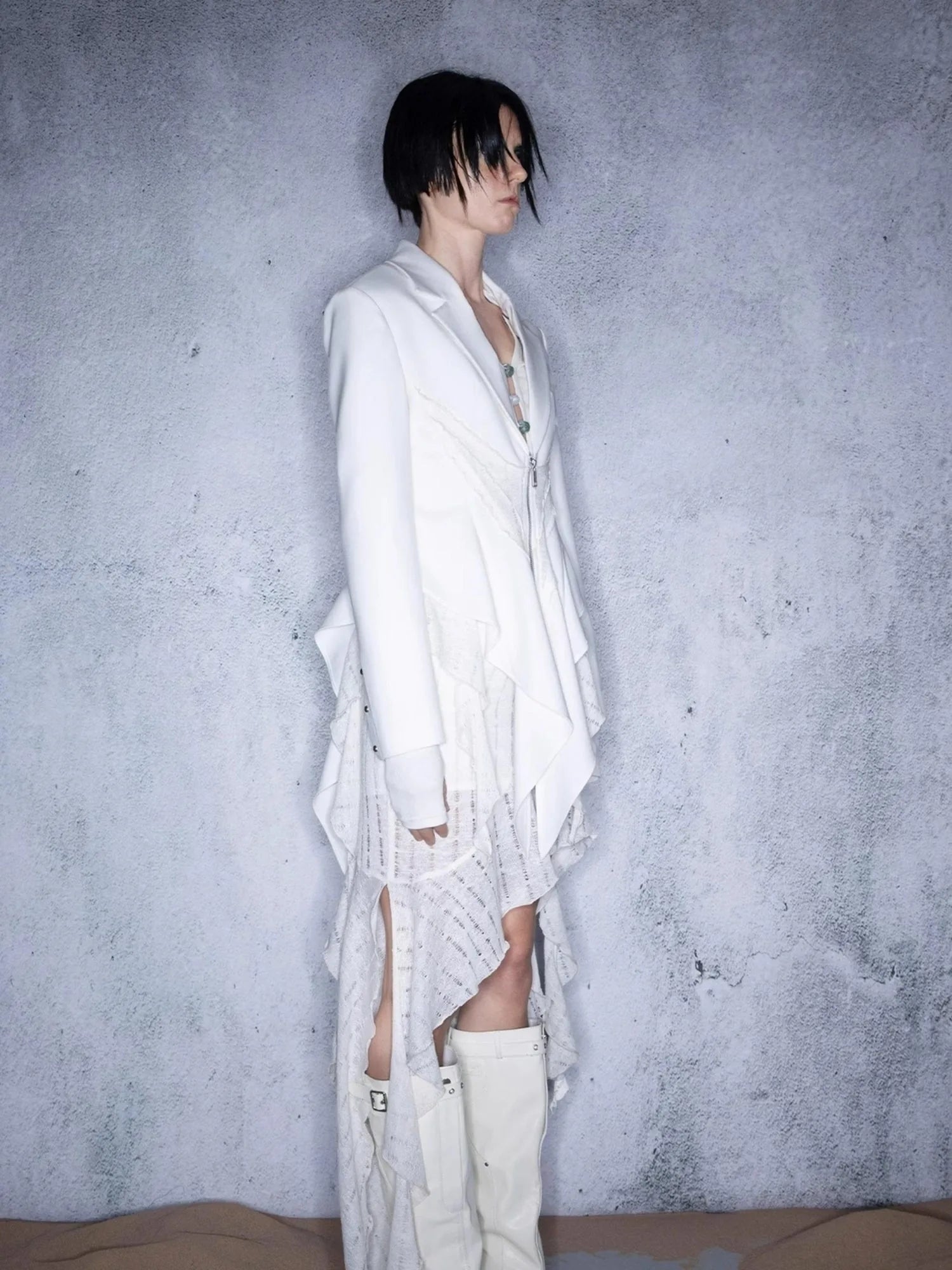 Irregular Ruffle Patchwork Blazer