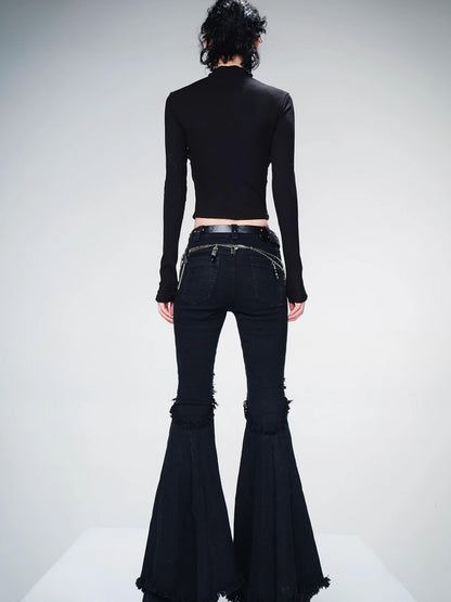 UpdateNN NORTH NODE Knitted Beaded Cutout Turtleneck Top