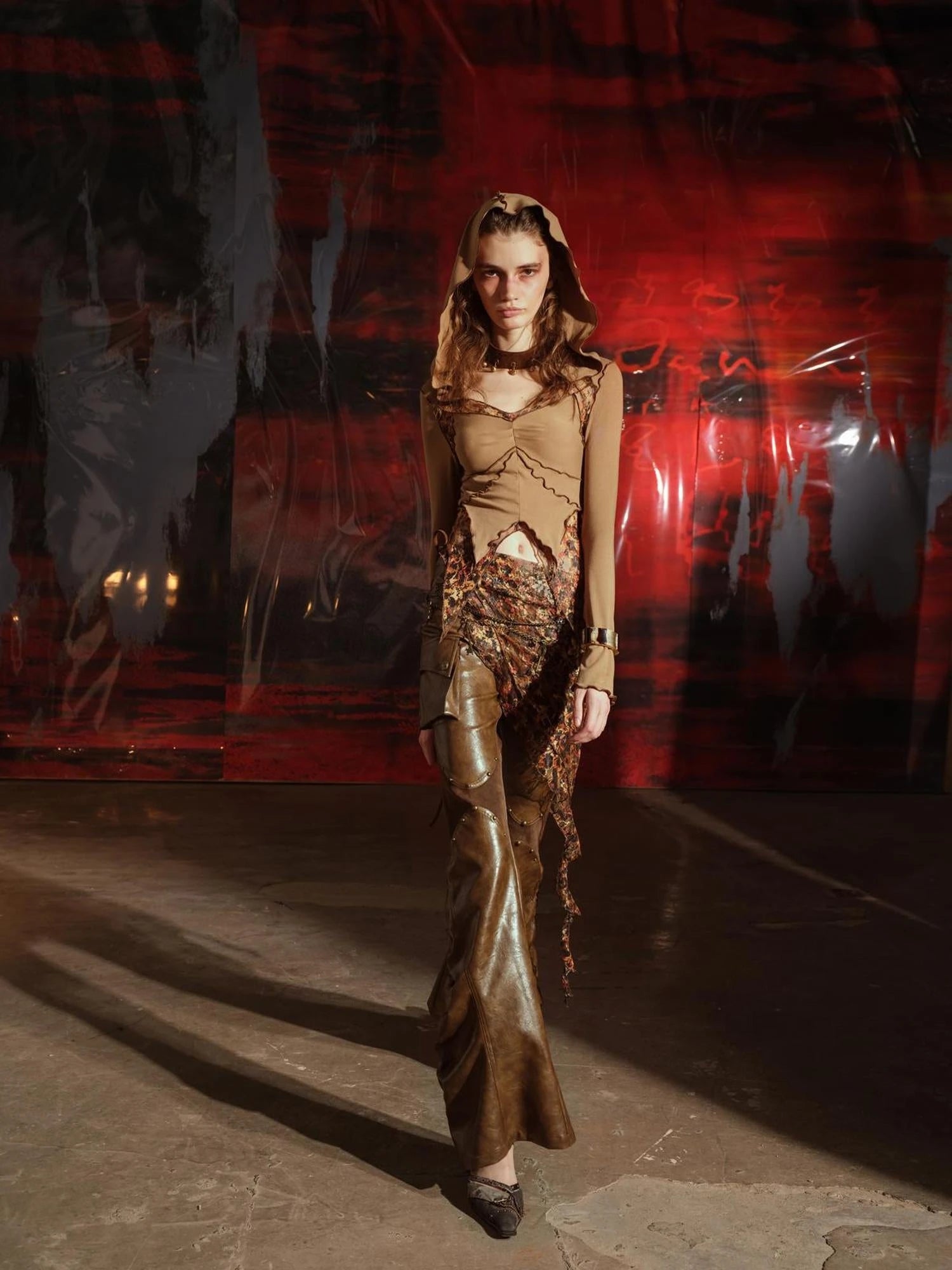 Lace Trimmed Flower Child Hooded Sweatshirt