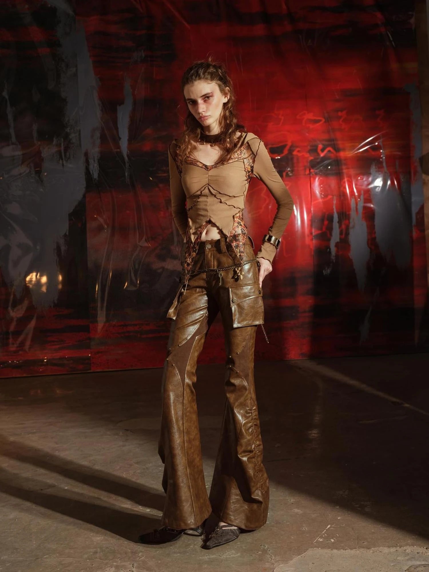 Lace Trimmed Flower Child Hooded Sweatshirt