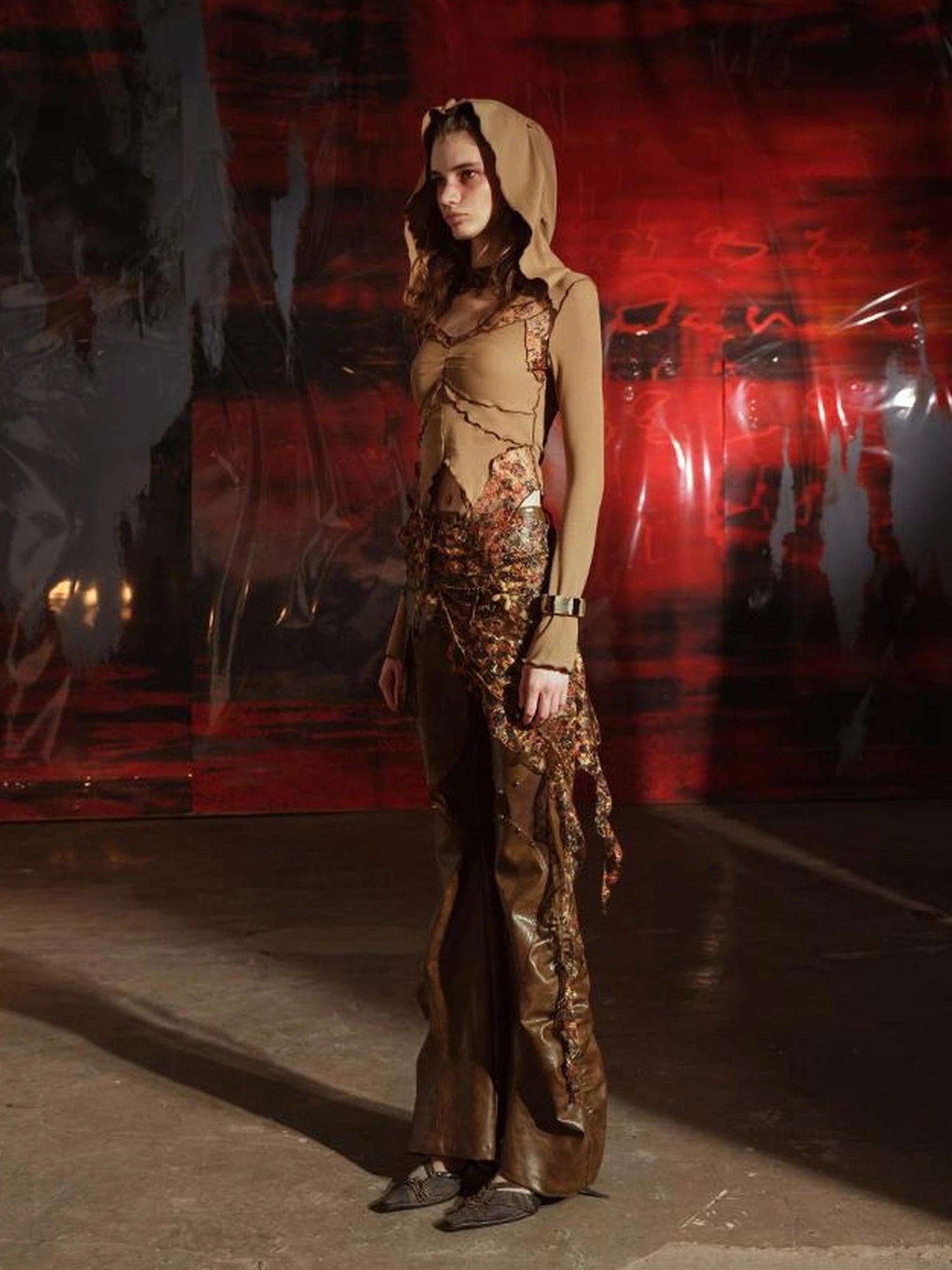 Lace Trimmed Flower Child Hooded Sweatshirt