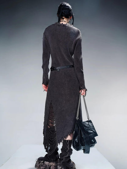 NN NORTH NODE Long Knit Dress And Cardigan Two Way Wear
