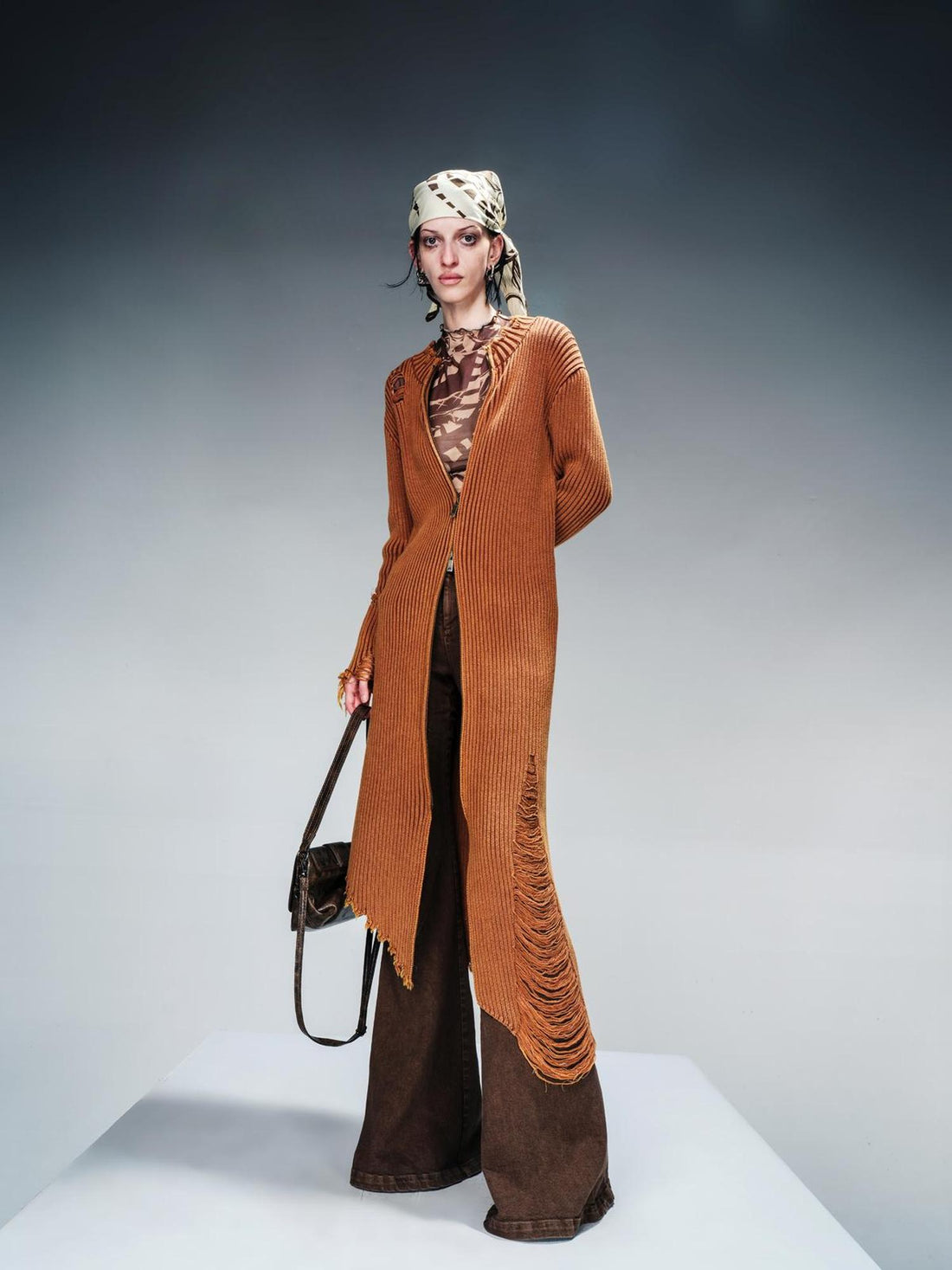 NN NORTH NODE Long Knit Dress And Cardigan Two Way Wear