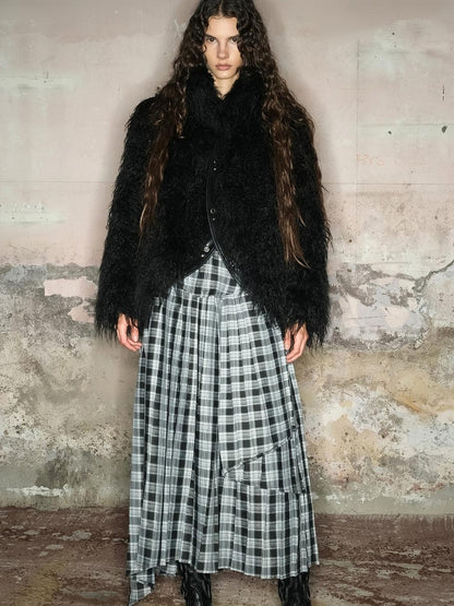 UpdateNN NORTH NODE Long Plush Insulated Coat With Astral Motifs
