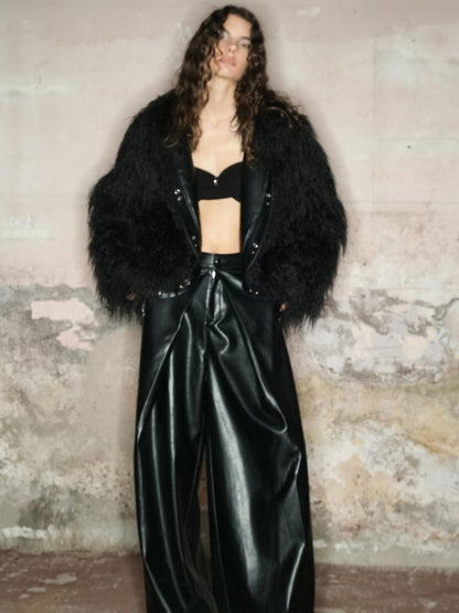 UpdateNN NORTH NODE Long Plush Insulated Coat With Astral Motifs