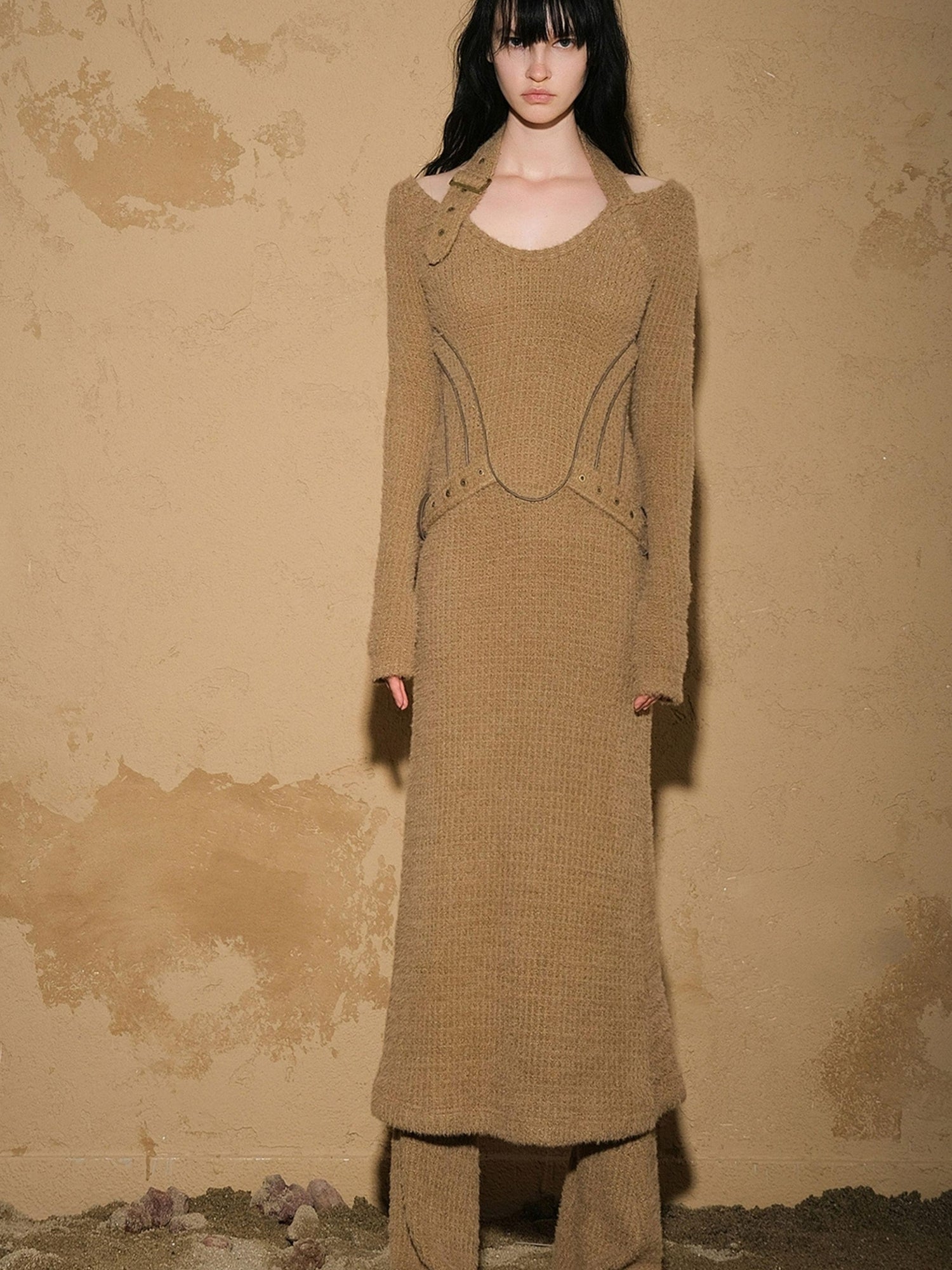 NN NORTH NODE Lost Oasis Waffle Knit Sweater Dress