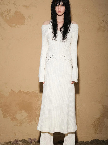 Lost Oasis Waffle Knit Sweater Dress