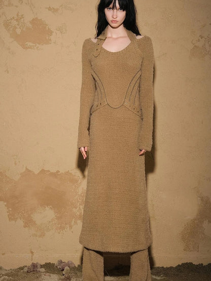 Lost Oasis Waffle Knit Sweater Dress
