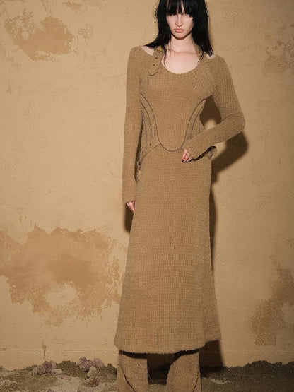 Lost Oasis Waffle Knit Sweater Dress