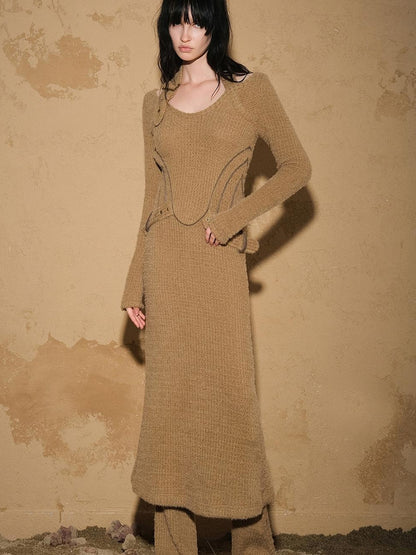 NN NORTH NODE Lost Oasis Waffle Knit Sweater Dress