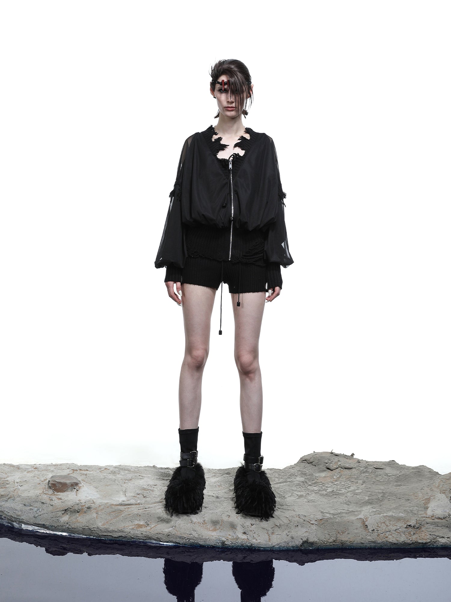 NN NORTH NODE Luna Platform Shearling Boots 5cm Lift