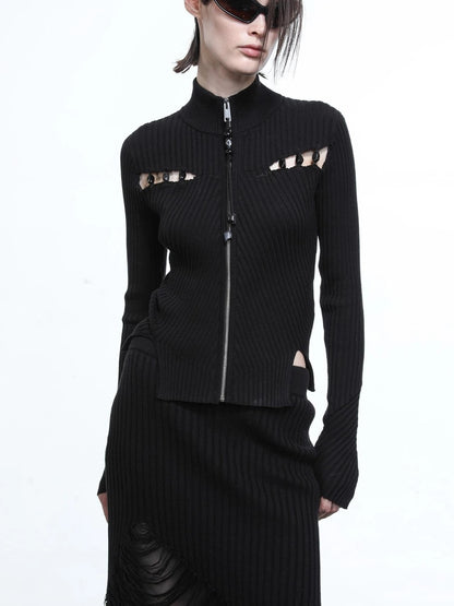 Lunar Node Beaded Lace Knit Cropped Cardigan